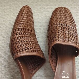 Franco Sarto Tan Woven Mules